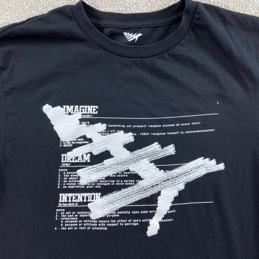 Paper Planes Roc Nation Men S Black Imagine Dream Intention Graphic T-Shirt